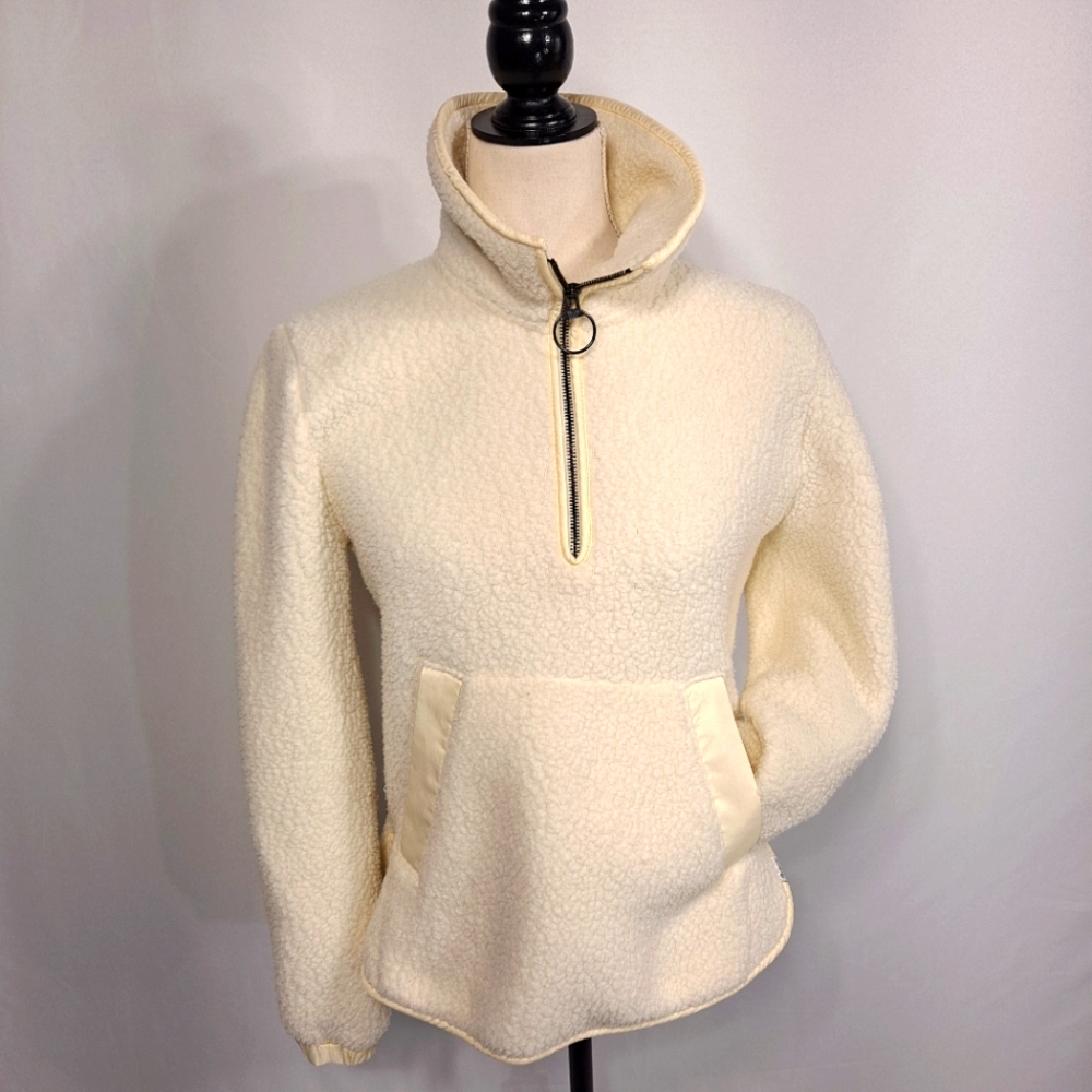 Madewell Cream Polartec Fleece Half Zip Pullover - Picture 2 of 9